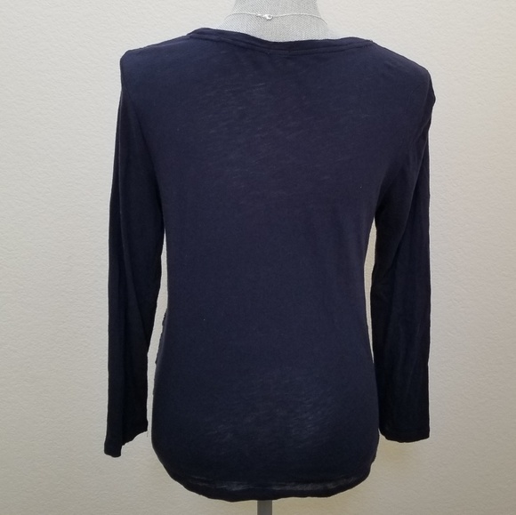 EUC J. Crew Blue Lace Front T-Shirt - Picture 3 of 5